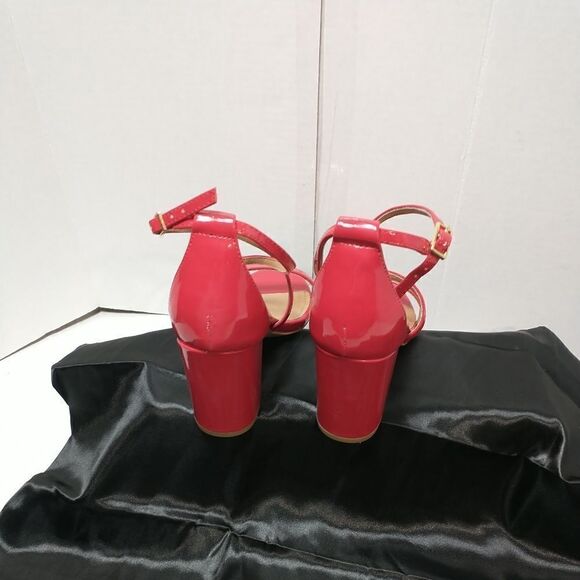 Steve Madden Red Patent Leather Diamonde Strappy Heels Size 7M - Picture 6 of 11